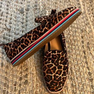 Perfect pony hair loafers with stripe sole NEVER WORN